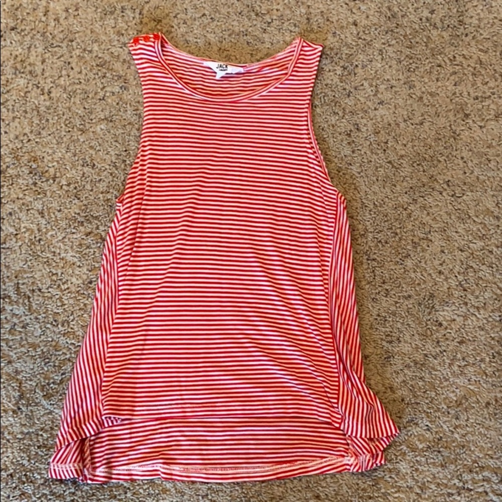 Red and white striped tank